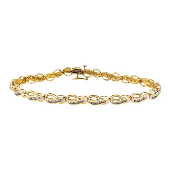 14k yellow and white gold infinity bracelet